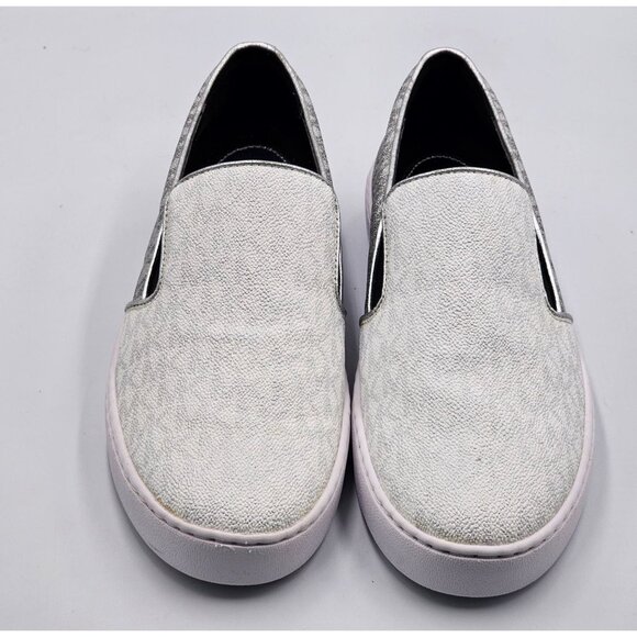 Michael Kors  Women's White/Grey Keaton Slip-On Sneakers Size 10M 2961 - Picture 11 of 16